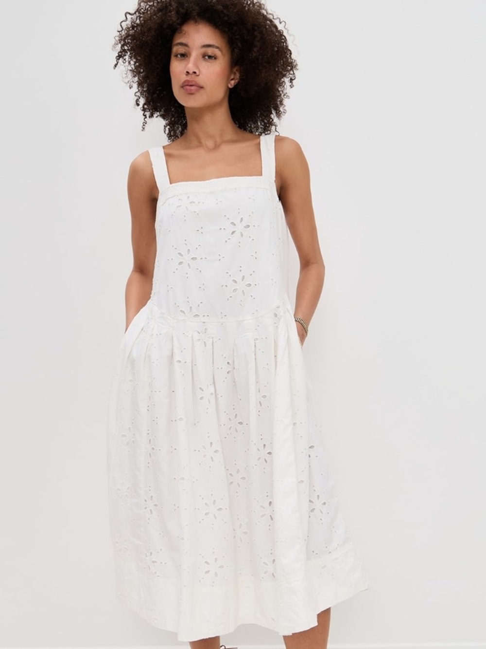 Free People White Eyelet Midi Dress - Picture 6 of 13